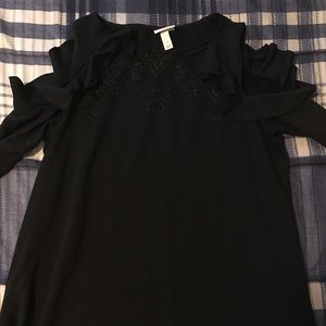 Black maternity cold shoulder dress